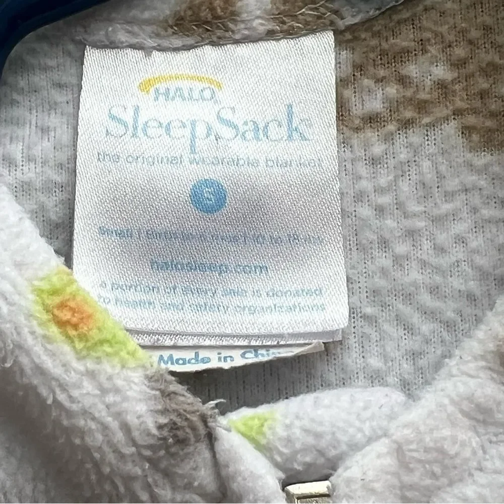 Halo sleep, sack, size small, up‎ to 18 pounds, fleece, animal print